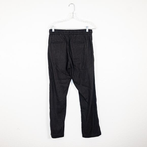 John Varvatos Collection Size 29 Fall 24 Linen Blend Drawstring Pants in Black - Picture 3 of 10